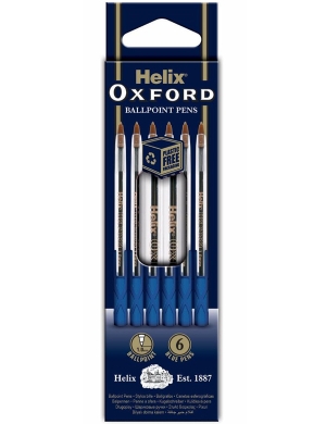 Oxford Ballpoint Pens 6pk – Blue